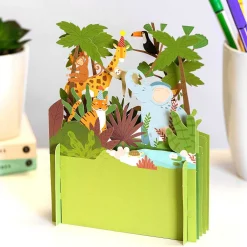 Animals In The Jungle 3D Pop Up Card><noscript><img width=