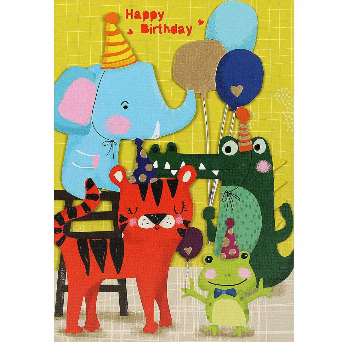Animals Party Paper Cut Art Birthday Card>Alljoy Design Online