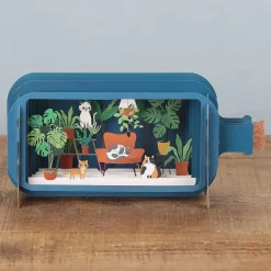 Cats On Sofa Message In A Bottle Card><noscript><img width=