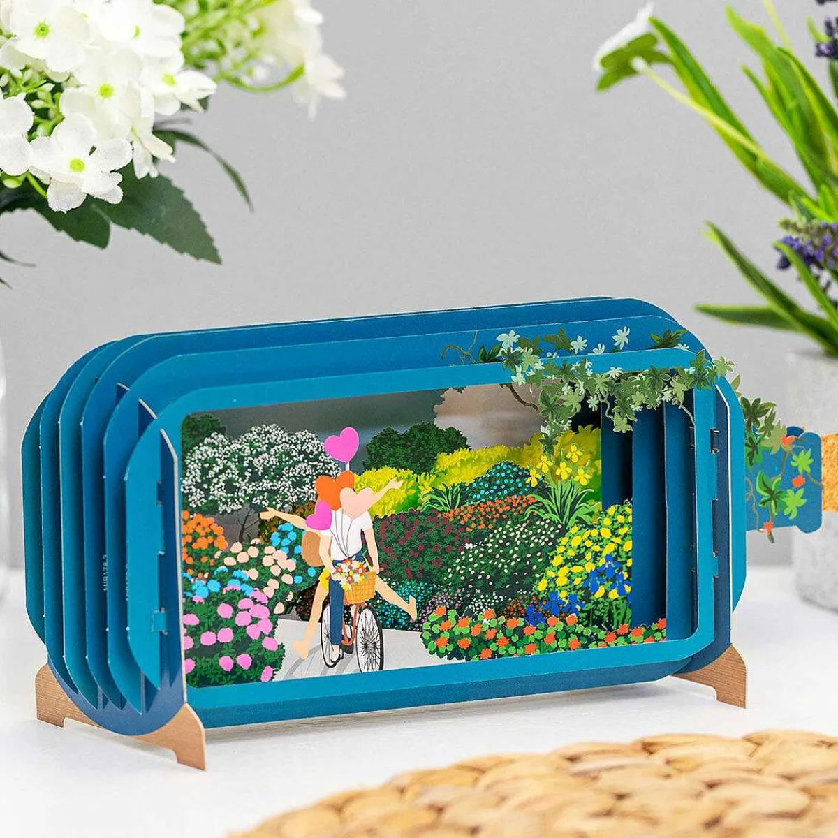 Couple On A Bike Message In A Bottle Card>Alljoy Design Sale