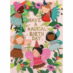 Fairies Paper Cut Art Birthday Card><noscript><img width=