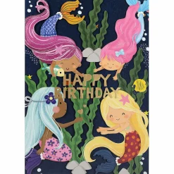 Mermaids Paper Cut Art Birthday Card>Alljoy Design Outlet