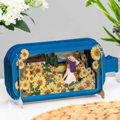 Sunflowers And Girl Message In A Bottle Card>Alljoy Design Fashion