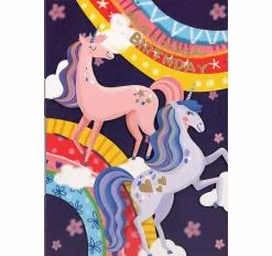 Unicorns Paper Cut Art Birthday Card>Alljoy Design Flash Sale