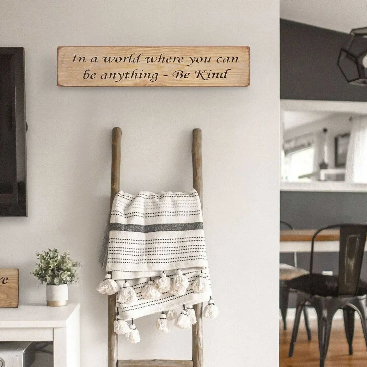 'Be Anything Be Kind' Long Natural Wooden Sign>Austin Sloan Discount