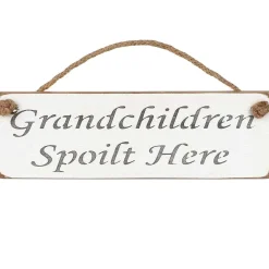 'Grandchildren Spoilt Here' White Wooden Sign>Austin Sloan Discount