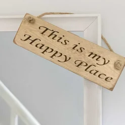 'This Is My Happy Place' Natural Wooden Sign>Austin Sloan Store