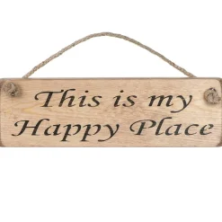 'This Is My Happy Place' Natural Wooden Sign>Austin Sloan Store