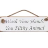 'Wash Your Hands' White Wooden Sign>Austin Sloan Clearance