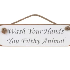 'Wash Your Hands' White Wooden Sign>Austin Sloan Clearance