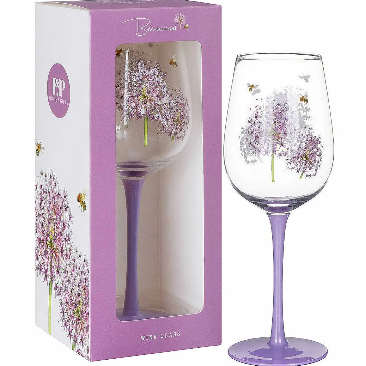 Bee-Tanical Alliums Wine Glass>Temptation Gifts Sale