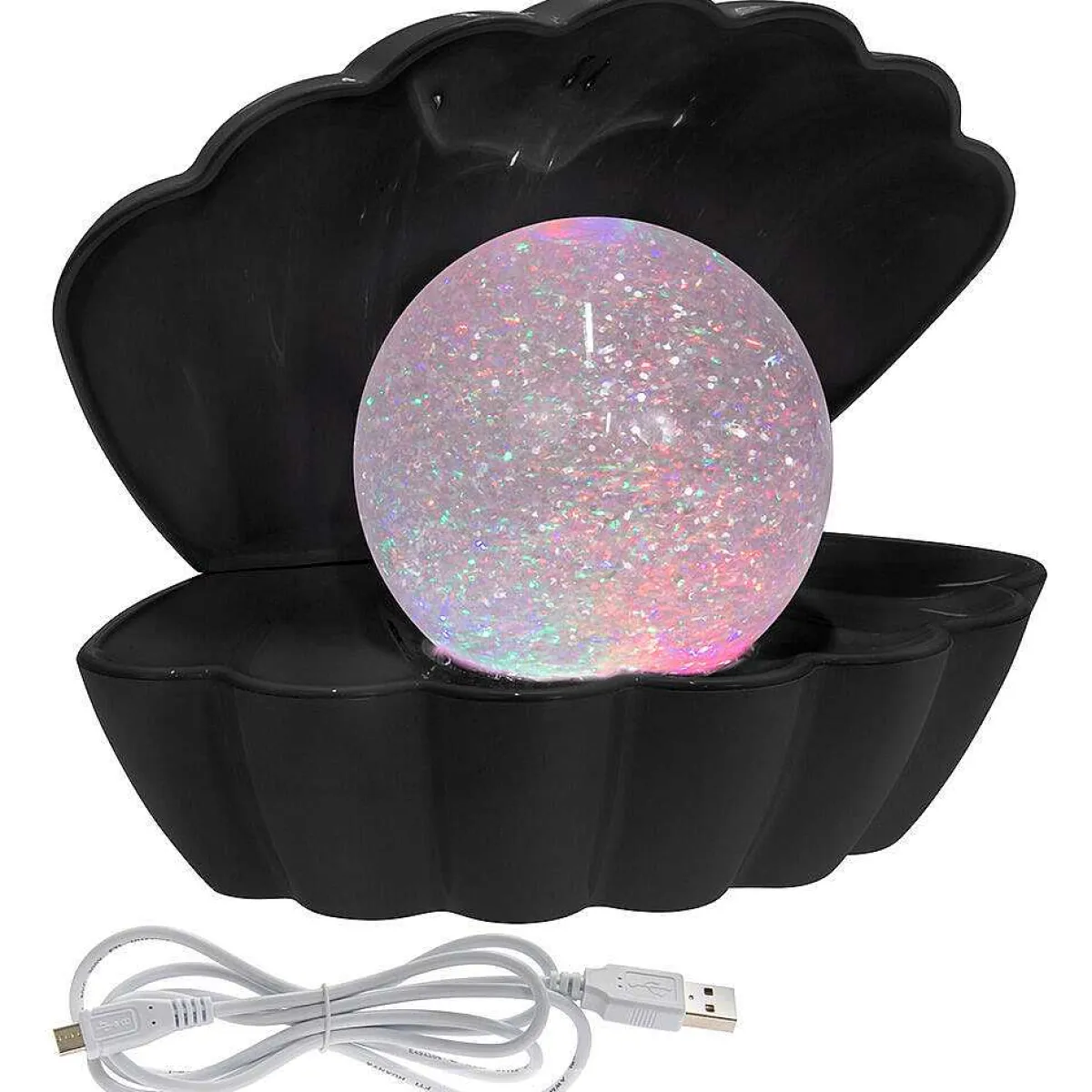 Black Glitter Pearl Seashell Colour Changing Mood Light>Temptation Gifts Store