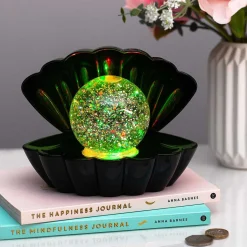 Black Glitter Pearl Seashell Colour Changing Mood Light><noscript><img width=