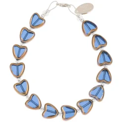 Blue Gold Edged Hearts Bracelet>Carrie Elspeth Cheap