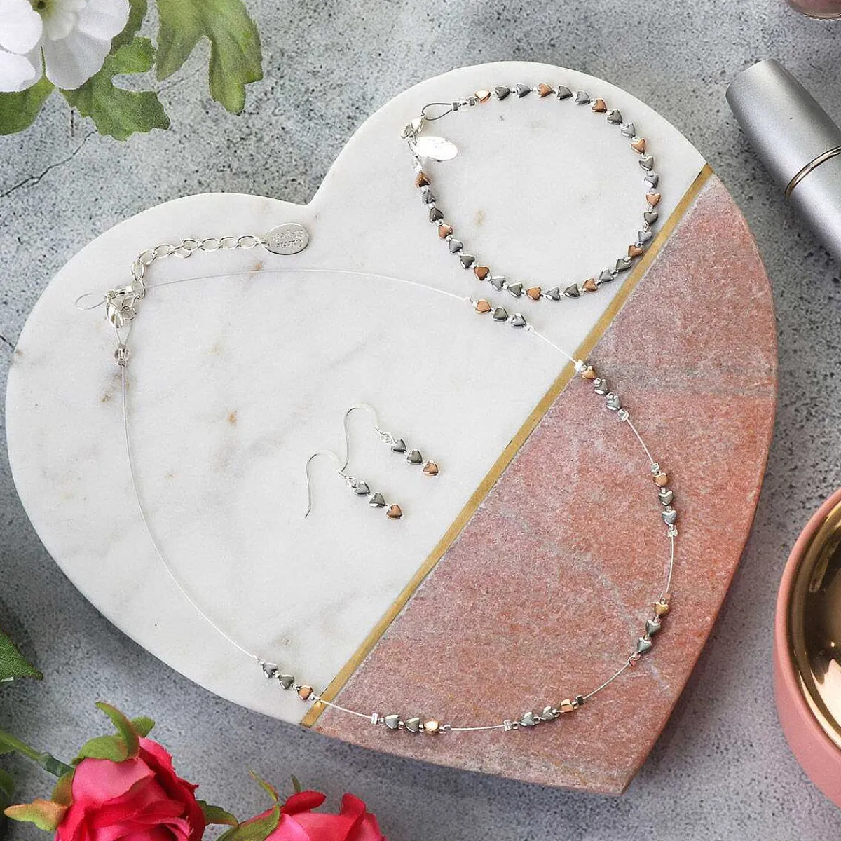 Cariad Hearts Spaced Necklace>Carrie Elspeth Fashion