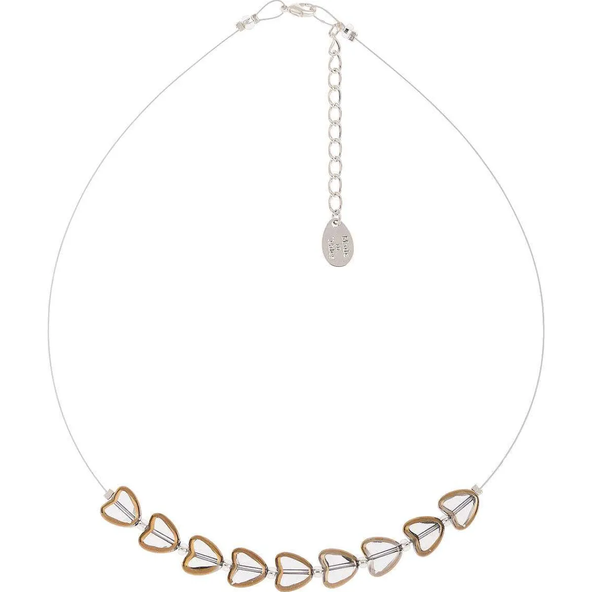 Clear Gold Edged Hearts Necklace>Carrie Elspeth Clearance