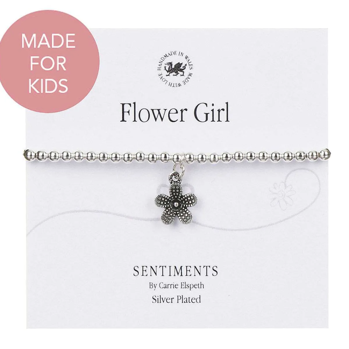'Flower Girl' Child's Wedding Sentiment Bracelet>Carrie Elspeth Sale