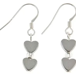 Mini Hematite Heart Earrings>Carrie Elspeth Fashion