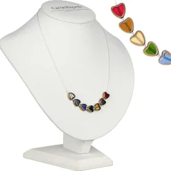 Multi Gold Edged Hearts Necklace>Carrie Elspeth Fashion