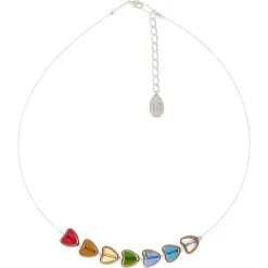Multi Gold Edged Hearts Necklace>Carrie Elspeth Fashion