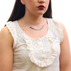 Rainbow Hearts Hematite Necklace><noscript><img width=