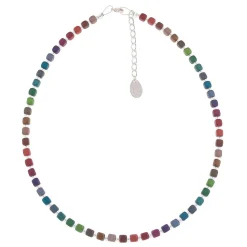 Rainbow Satin Cubes Full Necklace>Carrie Elspeth Fashion