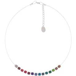 Rainbow Satin Cubes Links Necklace>Carrie Elspeth Cheap