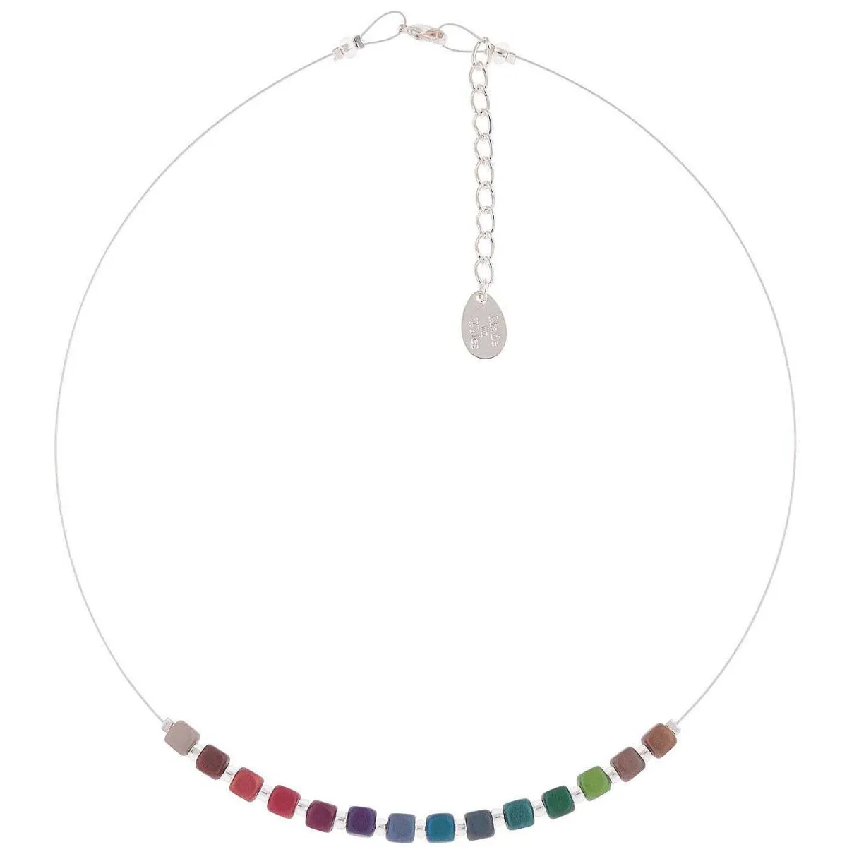 Rainbow Satin Cubes Links Necklace>Carrie Elspeth Cheap