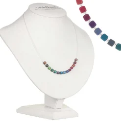 Rainbow Satin Cubes Links Necklace>Carrie Elspeth Cheap
