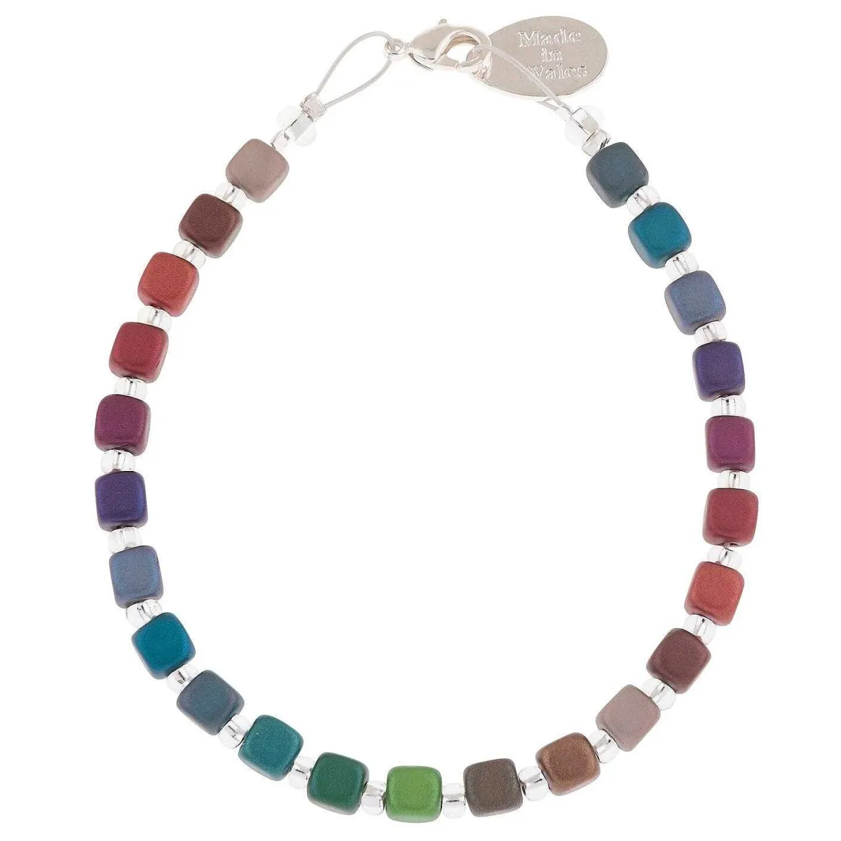 Rainbow Satin Cubes Full Bracelet>Carrie Elspeth Online