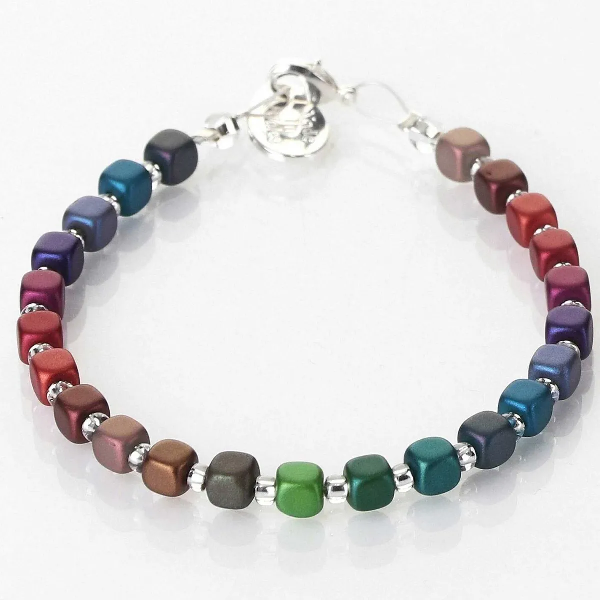 Rainbow Satin Cubes Full Bracelet>Carrie Elspeth Online
