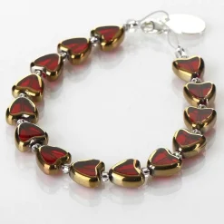 Red Gold Edged Hearts Bracelet>Carrie Elspeth Flash Sale