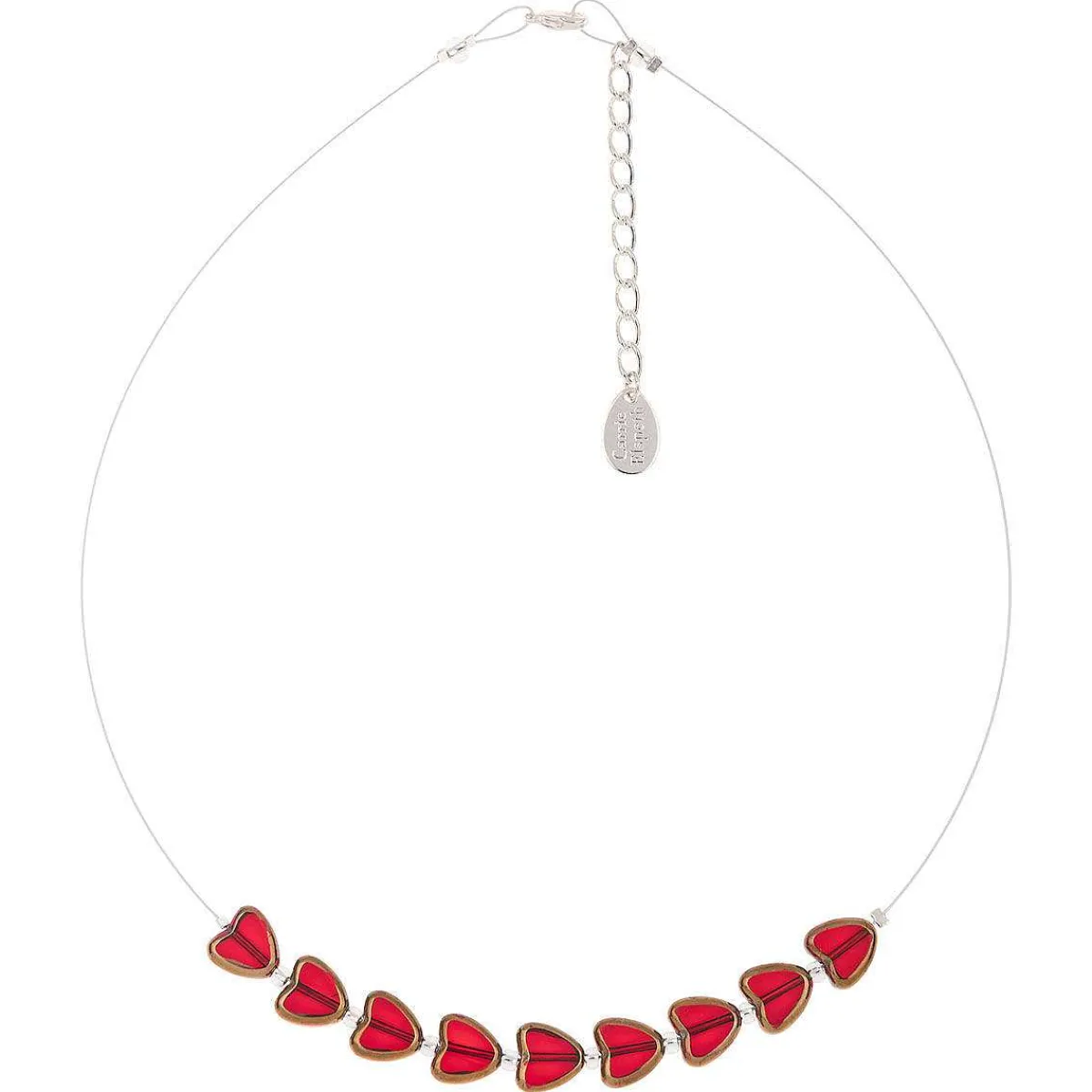 Red Gold Edged Hearts Necklace>Carrie Elspeth Cheap