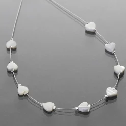 Shell Hearts Spaced Necklace><noscript><img width=