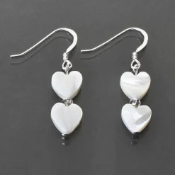 Shell Hearts Duo Earrings>Carrie Elspeth Store