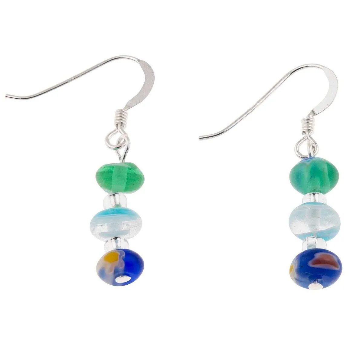 Spring Blues Millefiori Earrings>Carrie Elspeth Hot