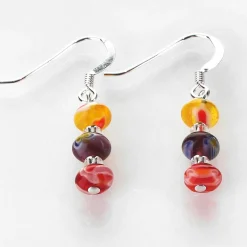 Spring Reds Millefiori Earrings>Carrie Elspeth Online