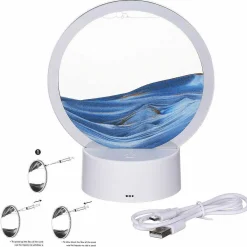 Colour Changing Quicksand Lamp With Blue & Gold Sand>Temptation Gifts Hot