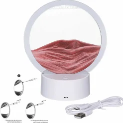 Colour Changing Quicksand Lamp With Red & Gold Sand><noscript><img width=