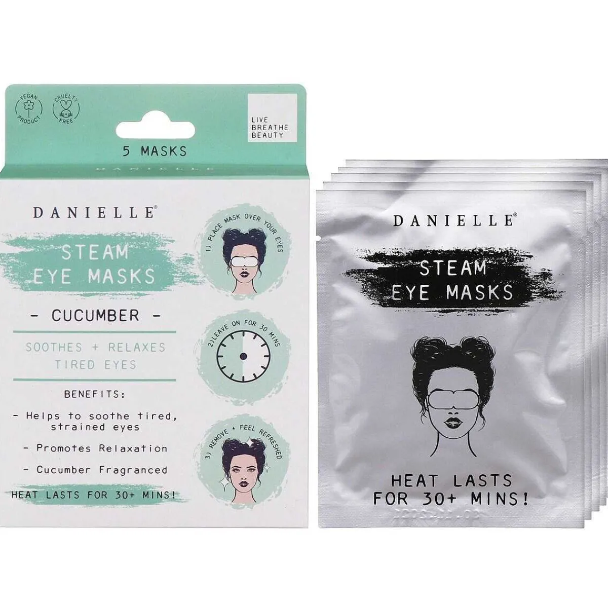 Cucumber Steam Eye Masks Set Of 5>Danielle Creations Sale