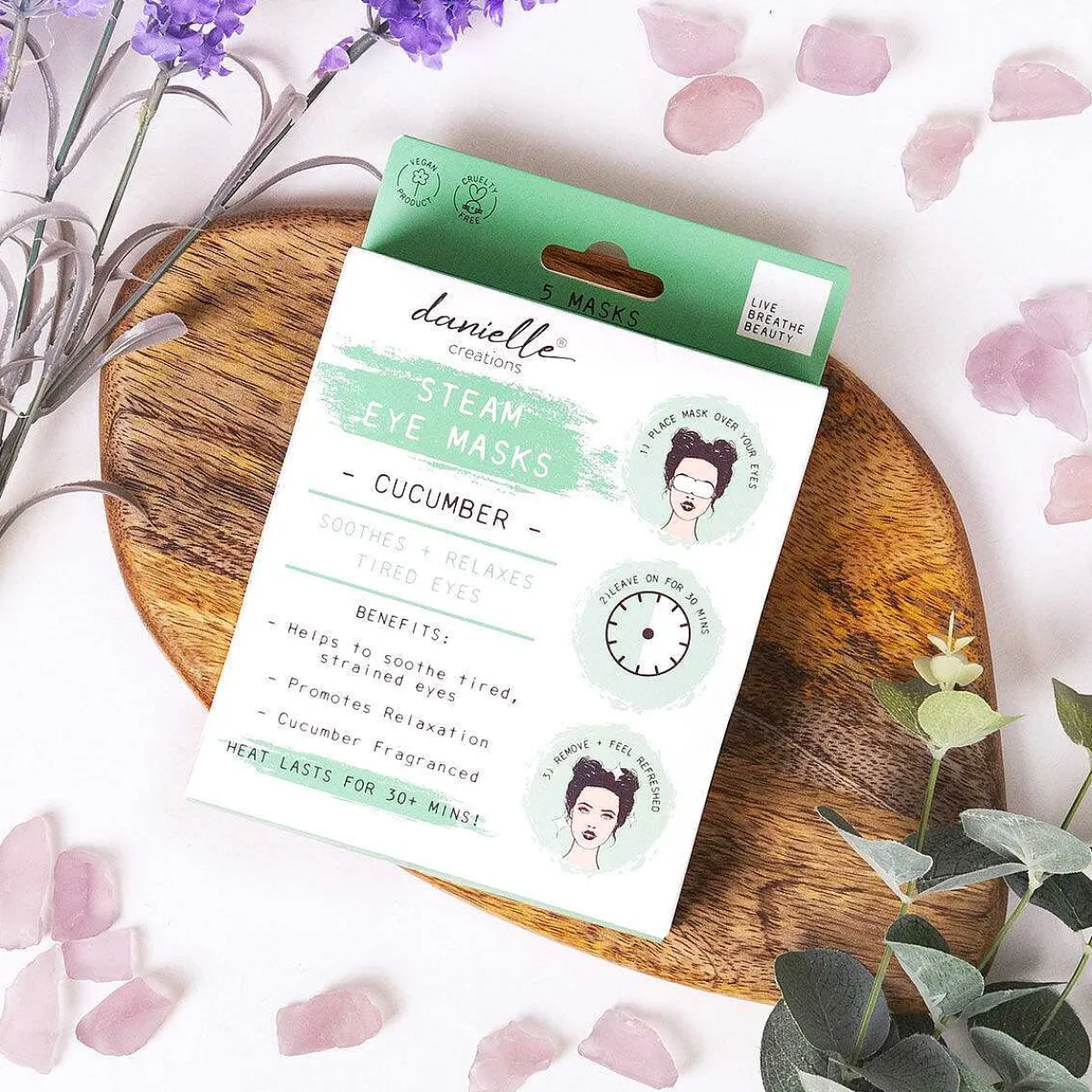 Cucumber Steam Eye Masks Set Of 5>Danielle Creations Sale