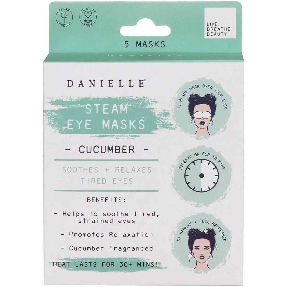Cucumber Steam Eye Masks Set Of 5>Danielle Creations Sale