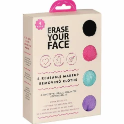 Erase Your Face Pack Of Four Reusable Makeup Removing Cloths>Danielle Creations Flash Sale