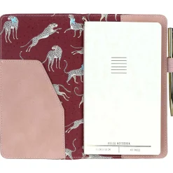 Blush Pink Vegan Leather Folio Wallet With Pen><noscript><img width=