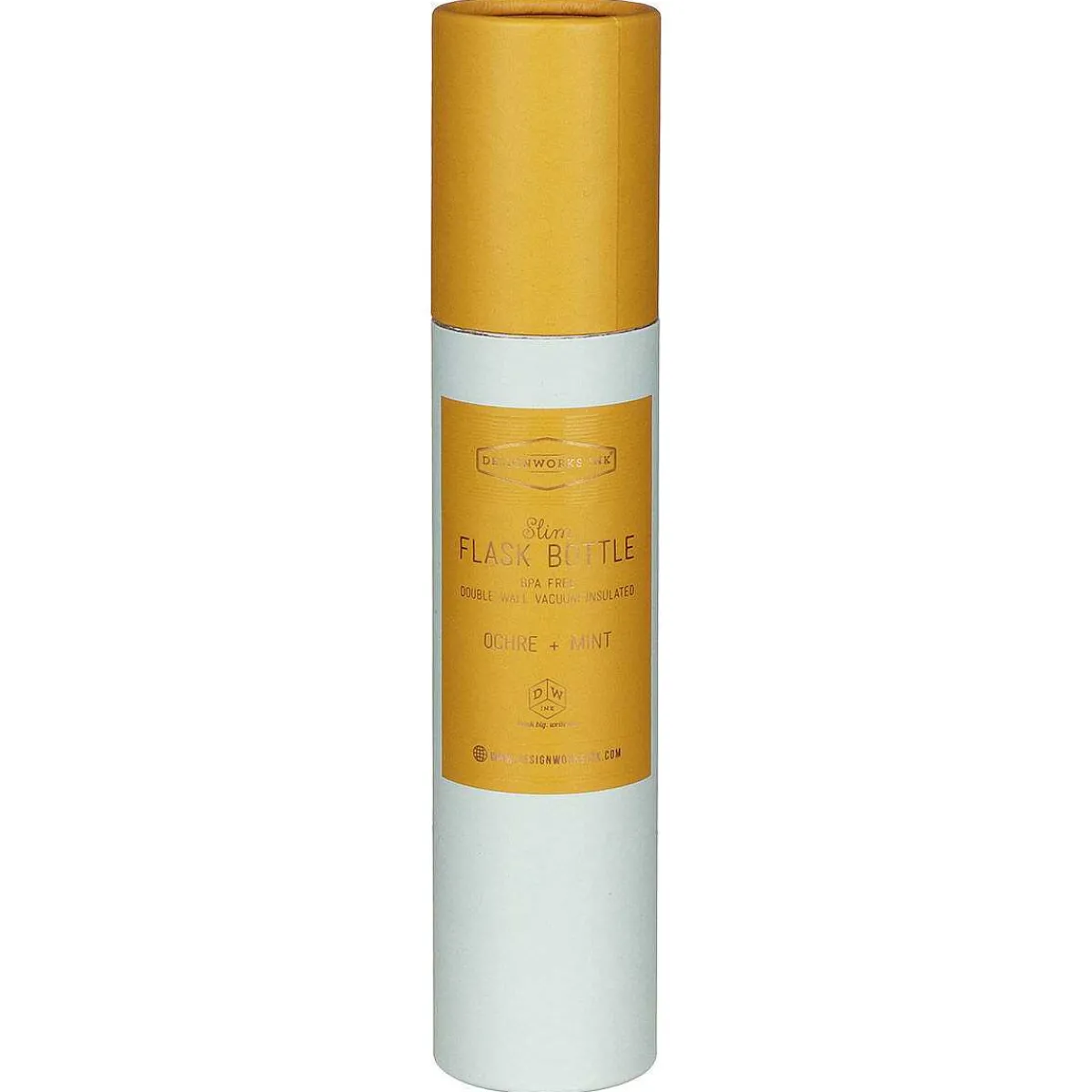 Ochre & Mint Slim Flask Bottle>Designworks Ink New