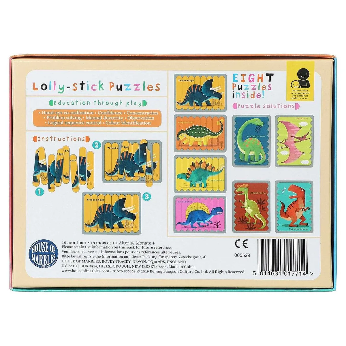 Dinosaurs Lolly Stick Puzzles>Temptation Gifts New