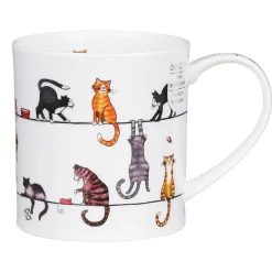 Live Wires Cat Orkney Shape Mug>Dunoon New