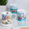 Shore Life Beach Huts Bute Shape Mug>Dunoon Shop
