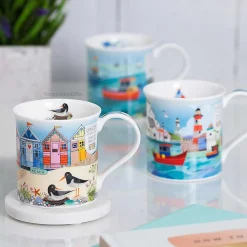 Shore Life Beach Huts Bute Shape Mug>Dunoon Shop