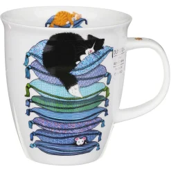 Sleepy Cats Blue Nevis Shape Mug>Dunoon New